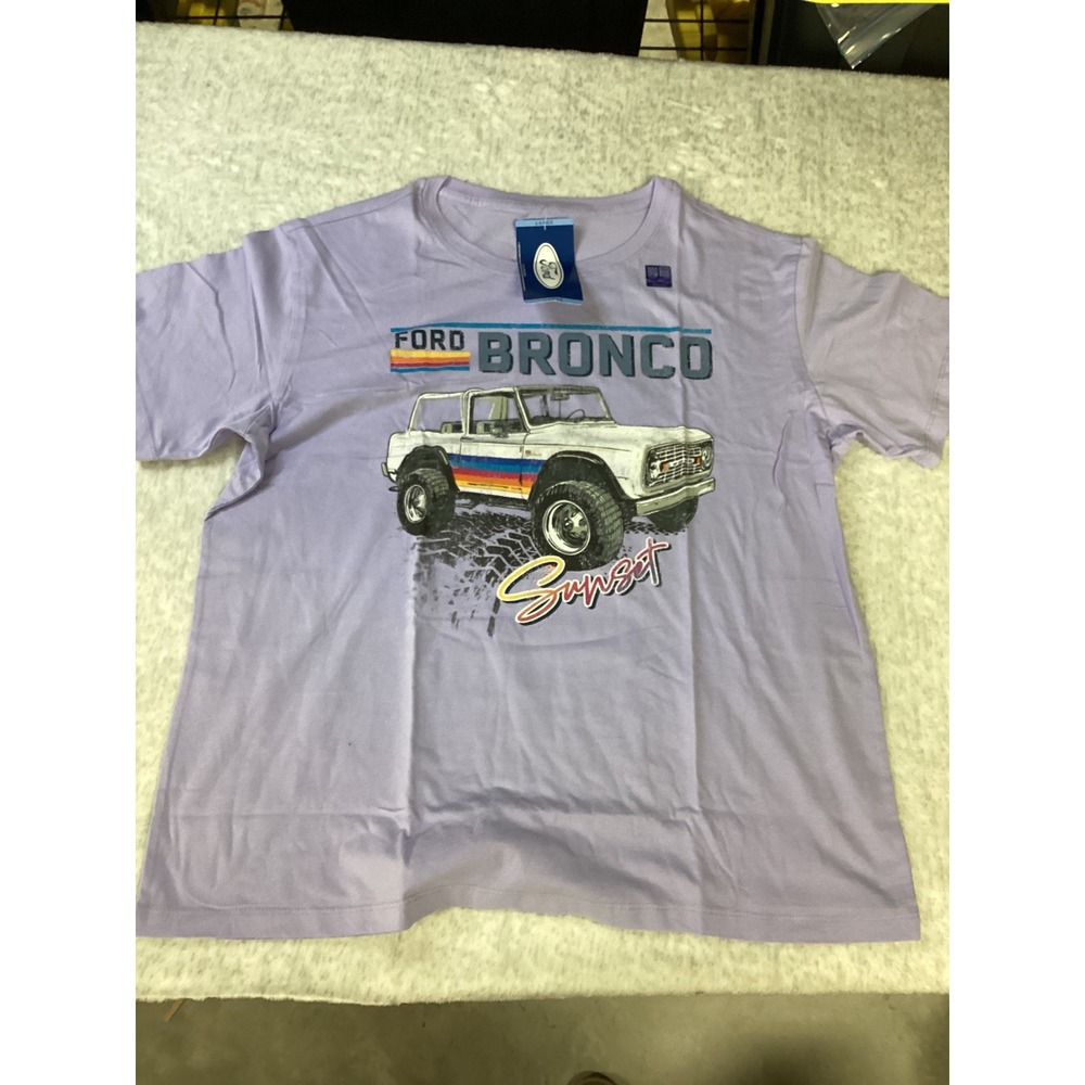 Ford Bronco Sunset‎ Graphic Tee Purple Retro 4x4 Vintage Style Shirt Large NWT